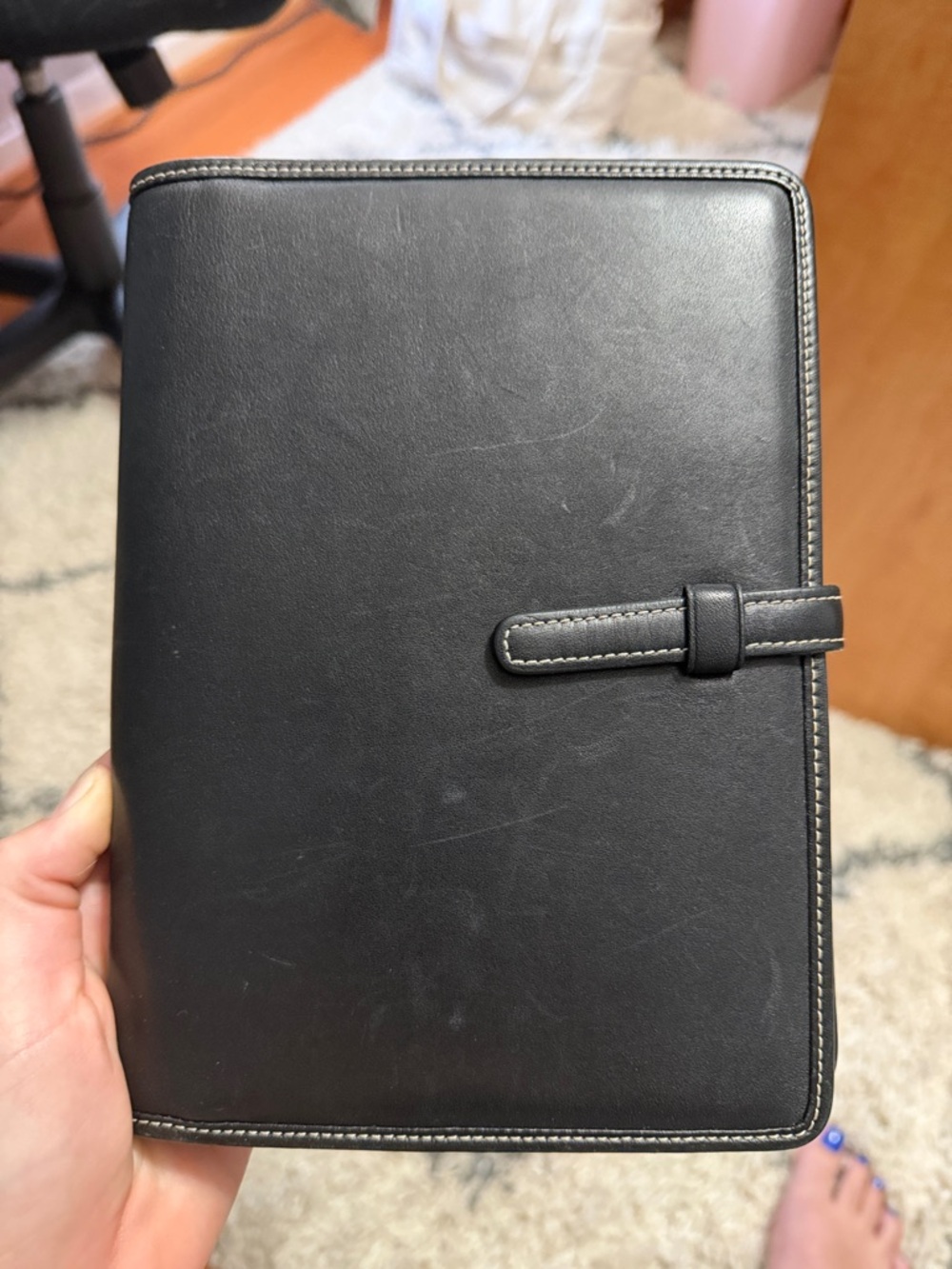 Coach Black Leather Notebook Journal